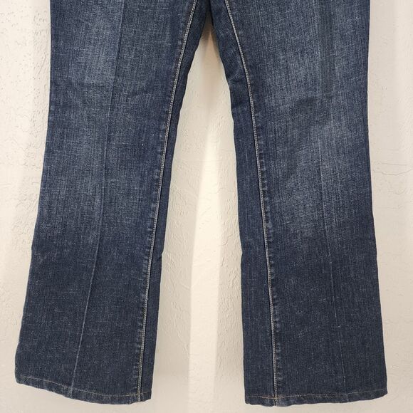 GAP Ultra Low Rise Dark Wash Flare Wide Leg Jeans Trousers Size 14 - Picture 3 of 5